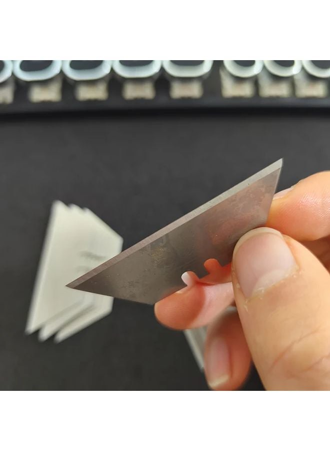 10pcs Metal Hand Push Blades Multi Function DIY Art Craft Triangle Blades Set - Image 4