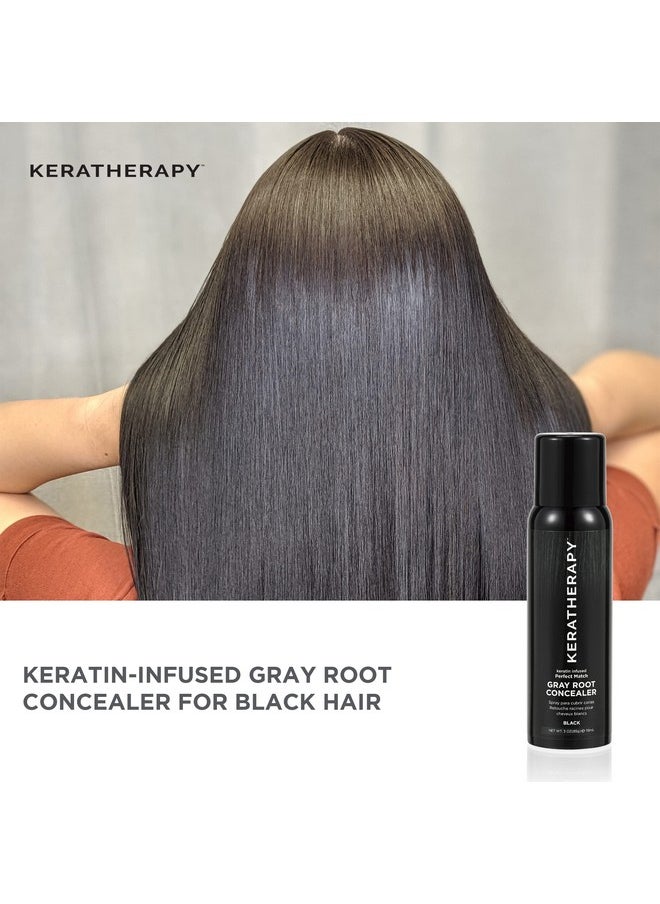 KERATHERAPY Keratin Infused Perfect Match Gray Root Concealer Spray Black 3 Oz 118 Ml Root Cover Up Spray To Hide Gray Roots Keratin Therapy Hair Darkening & Temporary Scalp Concealer  - Image 4