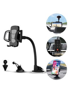 Car Phone Mount,  3-in-1 Cell Holder Air Vent Dashboard Mount Windshield for iPhone Xs Max R X 8 Plus 7 6S Samsung Galaxy S9 S8 Edge S7 S6 LG Sony and More