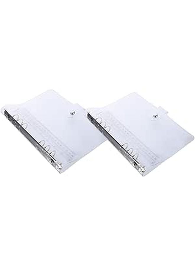 2 قطعة غطاء مجلد PVC زر ضغط واقي دفتر غلاف مرن للمكتب المدرسة المنزل - Image 1