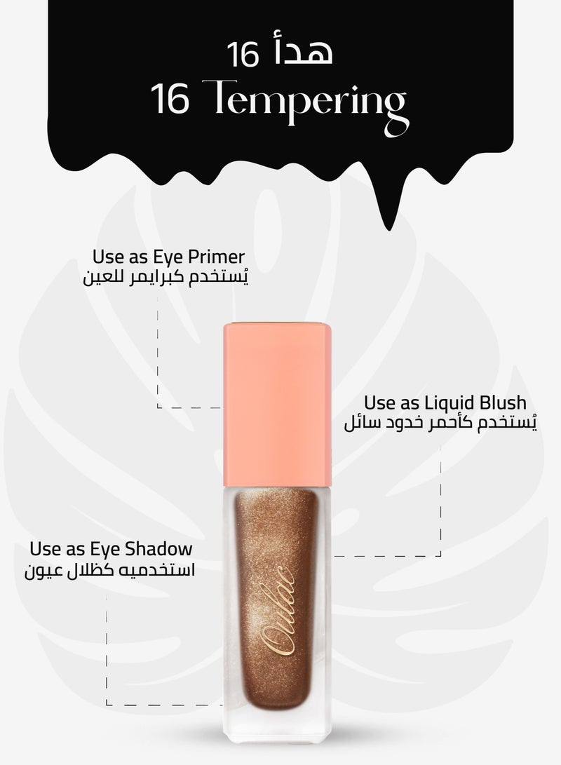 Oulac Liquid Glitter Eyeshadow - Metallic & Shimmer Formula, Intense Sparkle Eyeshadow, Eyeliner & Highlighter, Fine Sparkle & Glow, Blendable, Crease-Resistant, Vegan & Cruelty-Free, Long-Lasting, 5.4g - Tempering - 16 - Image 3