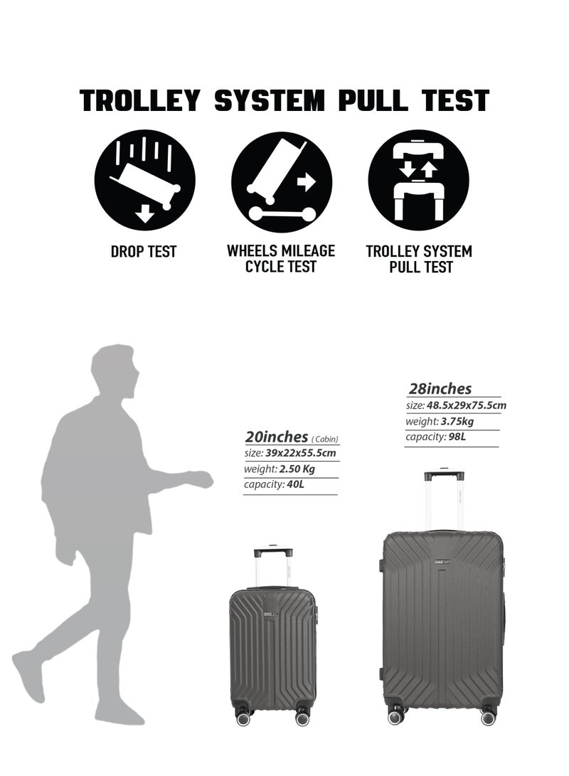 بارا جون حقيبة سفر أمتعة بعجلات حقيبة يد مقصورة أمتعة حقيبة أمتعة خفيفة الوزن حقائب ترولي مع 4 عجلات دوارة متينة 360 درجة غلاف أمتعة صلبة - Image 5