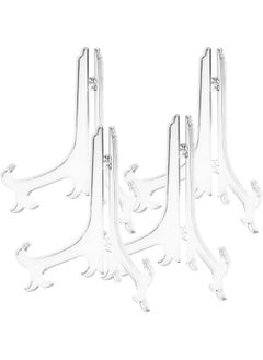 The Bros Plastic Easels, 4 Pcs Clear Picture Display Stands Card Easels Holder Stands for Home Decoration Birthdays Tables, 4.72Inch  - Image 1