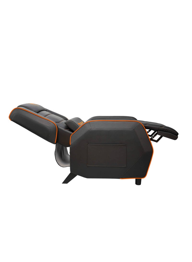 Cougar Ranger S Gaming Sofa, Side Storage Pocket, Breathable PVC Leather, Headrest Lumbar Pillow, Adjustable Design, Up to 160Kg Weight Capcity, Black/Orange | 3MRGSORB.0001 - Image 2