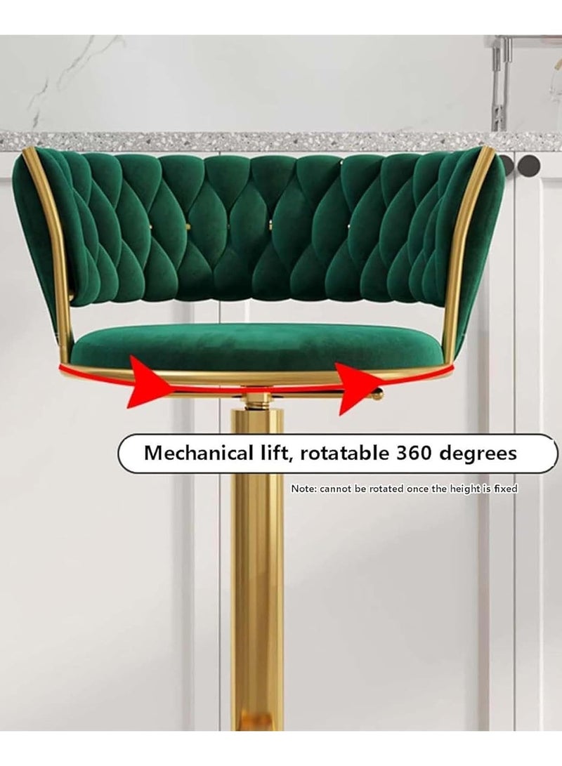 DubaiGallery Bar Stools 360° Swivel Chair with Backrest, Modern Adjustable Counter Height Barstools, Premium Velvet Upholstered Bar Stool for Kitchen Pub, Café, Counter, Bar, Restaurant - Image 4