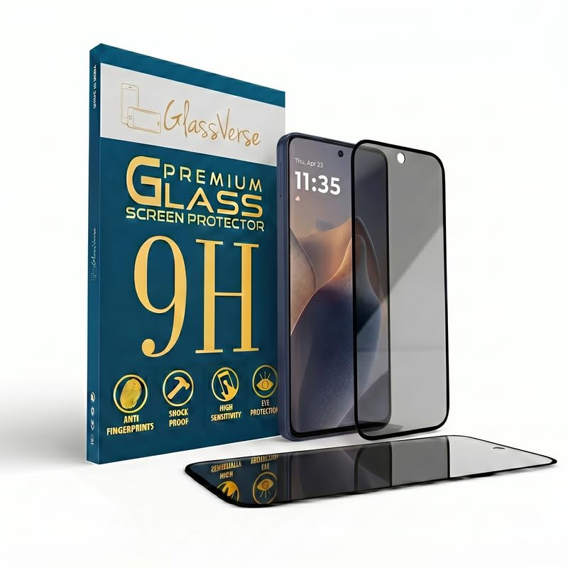 GlassVerse Ultra Privacy Tempered Glass For Motorola Edge 60 Stylus (PACK OF 1) with Free Installation Kit. Edge To Edge. (In-Screen FingerPrint Lock will not work with the Privacy Guard) - 6.7 inch - Image 2