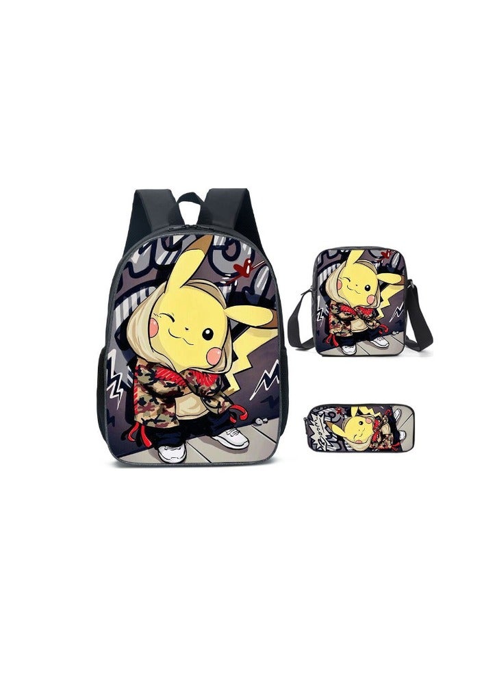 Cartoon Backpack Three-piece Student School Bag