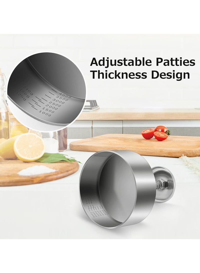 1 Set Round Shape Hamburger Press Aluminum Alloy Burger Patty Maker Mold with 304 Stainless Steel Rust Proof for Home and Restaurant Use to Make - Image 4