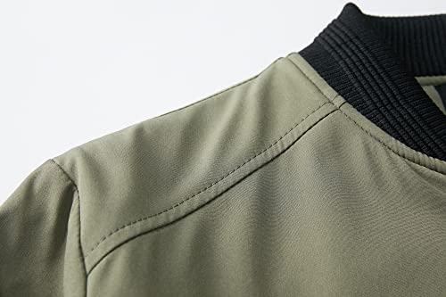 URBANFIND Men's Slim Fit Lightweight Sportswear Jacket Casual Bomber Jacket US XL Avocado Green - Image 5