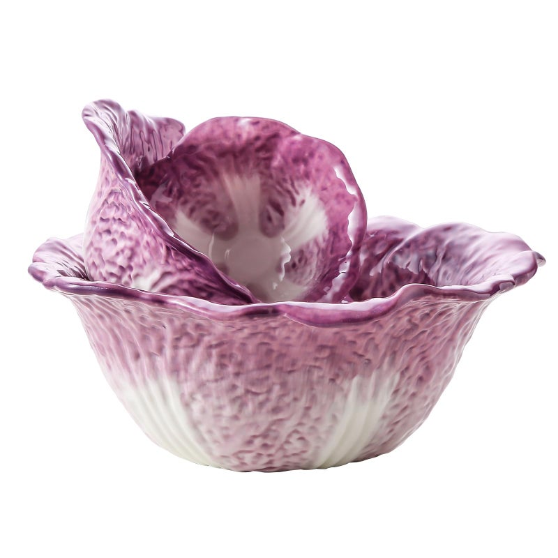 KXZ Ceramic Mixing Bowls Set, Nesting Bowls Set of 3 For Kitchen - 60oz, 16oz, 5oz Prep Serving Bowl Set for Entertaining, Baking and Mixing Salad, purple - Image 2