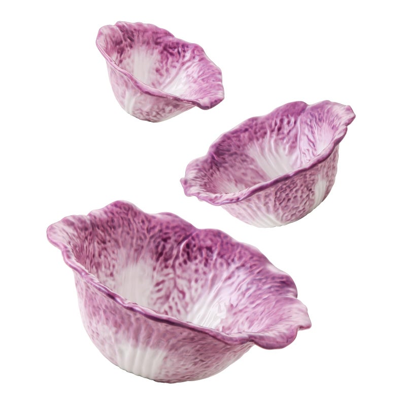KXZ Ceramic Mixing Bowls Set, Nesting Bowls Set of 3 For Kitchen - 60oz, 16oz, 5oz Prep Serving Bowl Set for Entertaining, Baking and Mixing Salad, purple - Image 1