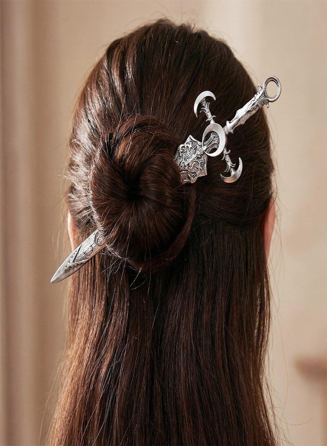 Molain 3Pcs Sword Hair Pin Set, Gothic Viking Medieval Renaissance Hair Accessories Medieval Hair Sticks Renaissance Hair Jewelry for Women - Image 3