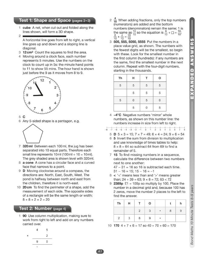 Bond 11+: Bond 11+ Maths 10 Minute Tests with Answer Support 8-9 years  - Image 4