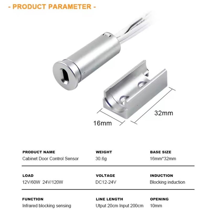 Maxwell Cylindric Type Infrared Sensor for WardrobeKitchen CabinetsBook Self Lighting Automation by Sensor Door Trigger Sensor - Image 5