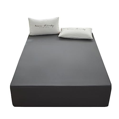 rushrushlulu Bedding TwinXL Size Fitted Sheet Only - Deep Pocket - Fits 15inches Bed Matress Sheet- Bottom Sheet - Soft and Microfiber-Easy Care - Dark Gray - Image 1