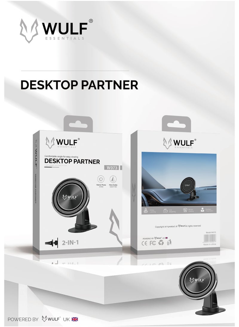 Wulf Essentials WULF Essentials W073 2-in-1 Adjustable Desktop Stand – Comfortable Viewing Angle Phone & Tablet Holder 