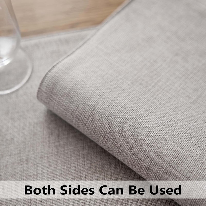 Demetex Placemats Set of 4 Grey Heat Resistant Linen Place Mats for Kitchen Washable Farmhouse Table Plate Mats for Dining Parties Buffet Dinner Light Grey - Image 4