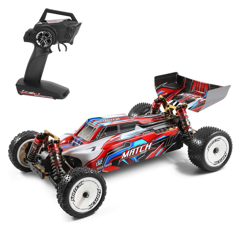 سيارة GoolRC WLtoys 104001 RC 110 مقياس تحكم عن بعد 4WD 45 كم/ساعة سيارة سباق عالية السرعة جميع التضاريس باجي 24GHz سيارة انزلاق RC مع هيكل من سبائك الألمنيوم تروس من سبائك الزنك وبطارية واحدة