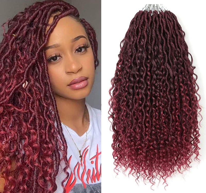 Goddess Locs Crochet Hair 18 Inch 8 Packs Boho River Locs Hippie Locs Wavy Crochet With Curly Hair In Middle And Ends Braids Hair Extensions18 inch T530