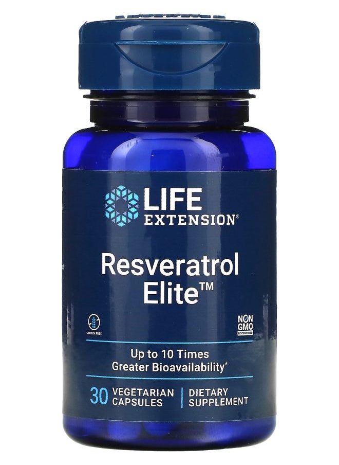 Life Extension Resveratrol Elite 30 Vegetarian Capsules 