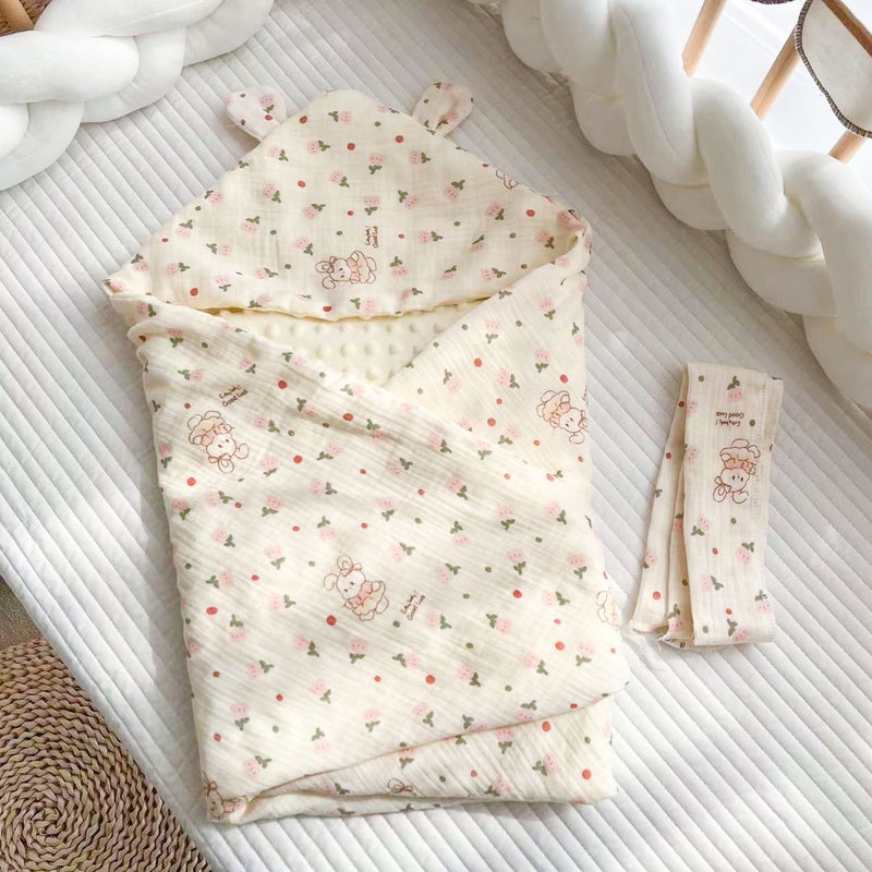 Doudou blanket bag newborn baby discharged pure cotton autumn and winter rabbit delivery room swaddling bag newborn summer wrap quilt - Image 1