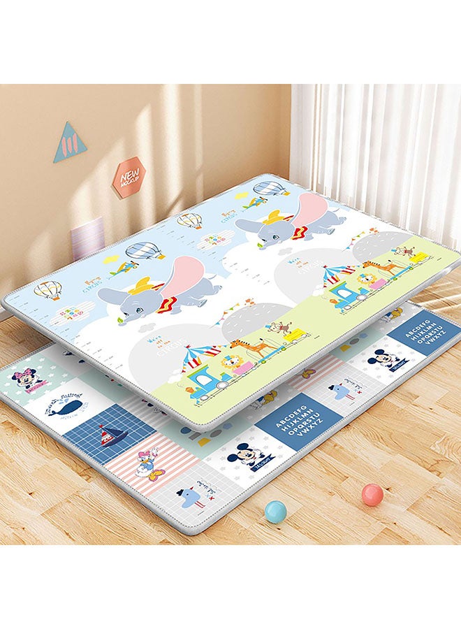Galaxy سجاد لعب قابل للعكس من جالاكسي للأطفال - سمك 1 سم، غير سام ومقاوم للماء | سجادة لعب كبيرة قابلة للطي بتصميم فيل مع طباعة حيوانات وغابة على الجانبين | سجادة فوم آمنة للأطفال والرضع - Image 2