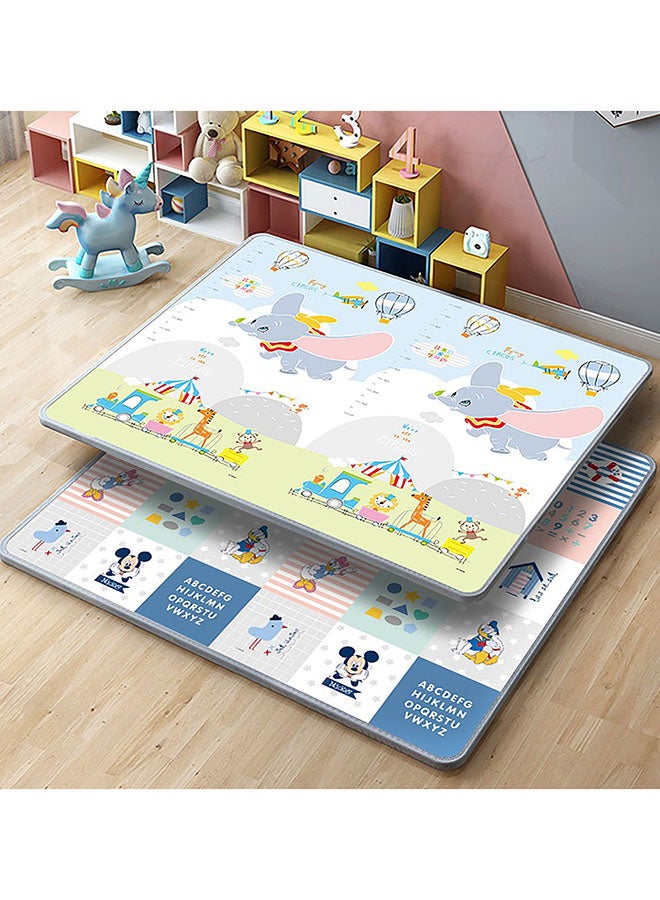 Galaxy سجاد لعب قابل للعكس من جالاكسي للأطفال - سمك 1 سم، غير سام ومقاوم للماء | سجادة لعب كبيرة قابلة للطي بتصميم فيل مع طباعة حيوانات وغابة على الجانبين | سجادة فوم آمنة للأطفال والرضع - Image 4