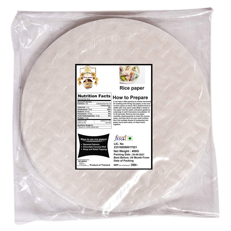 Nottacia Rice Paper Sheet 400g 22cm Spring Roll Wrapper