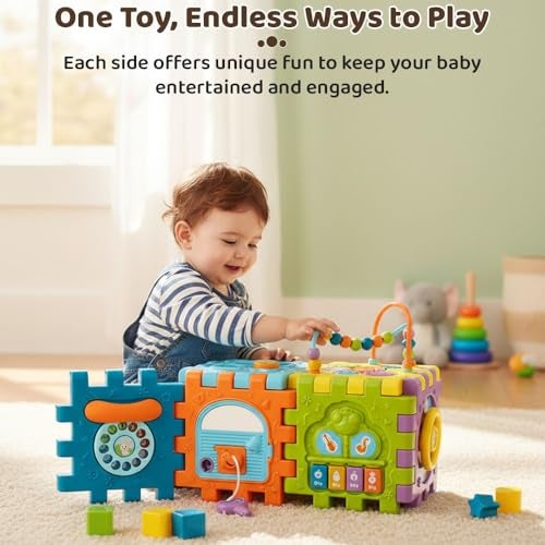 StarAndDaisy Baby Toddler Activity Center Musical Multi Activity Cube for Kids, Infants -Play Learning Center Toy Interactive Educational, Skill Development House with Lights and Sounds - Image 4