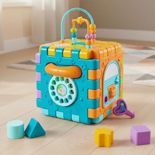 StarAndDaisy Baby Toddler Activity Center Musical Multi Activity Cube for Kids, Infants -Play Learning Center Toy Interactive Educational, Skill Development House with Lights and Sounds - Image 1