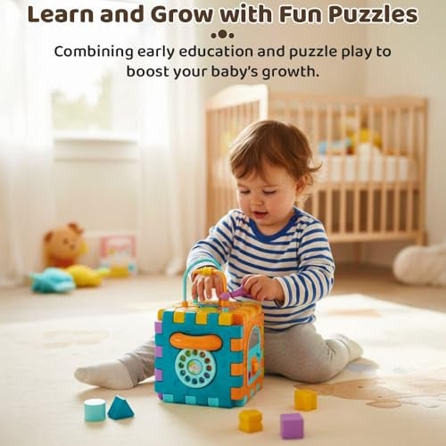 StarAndDaisy Baby Toddler Activity Center Musical Multi Activity Cube for Kids, Infants -Play Learning Center Toy Interactive Educational, Skill Development House with Lights and Sounds - Image 2