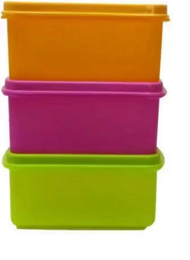 Nayasa - 700 ml Plastic Grocery Container (Pack of 3, Multicolor)