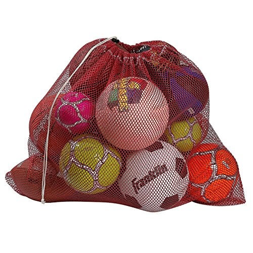 Handy Laundry Mesh Equipment Bag, Red - 32" x 36" - Adjustable, sliding drawstring cord closure - Perfect bag for parent or coach, easy to transport and keeping your sporting gear organized - Image 4