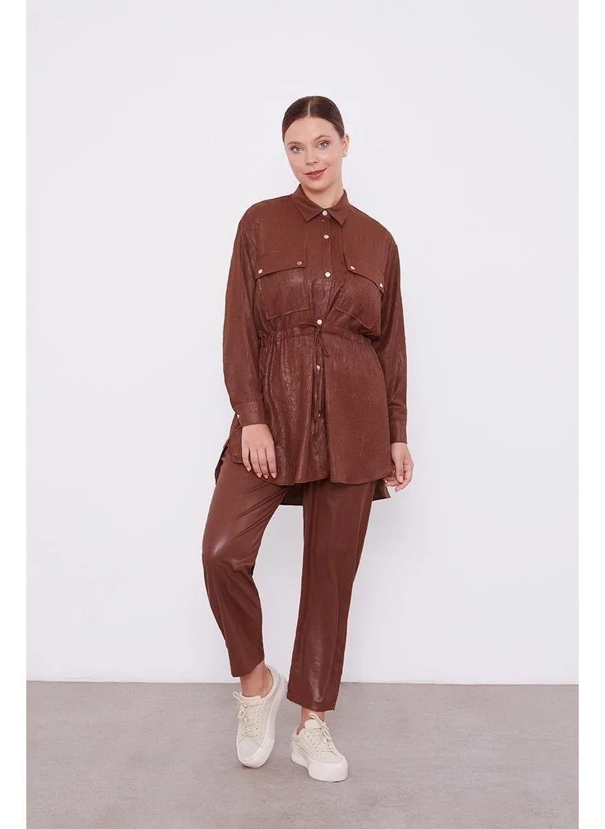 ليفيدور Bitter Brown Drawstring Waist Trousers Sports Suit