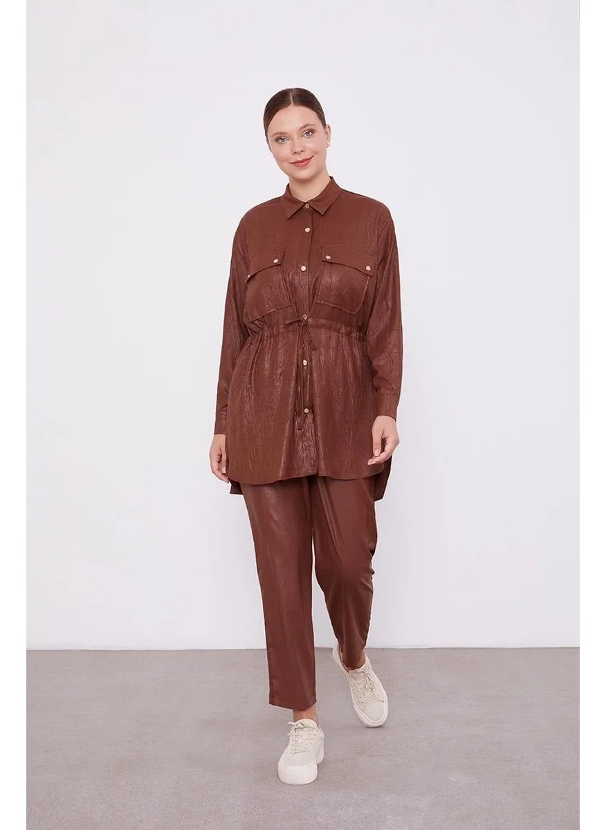 ليفيدور Bitter Brown Drawstring Waist Trousers Sports Suit