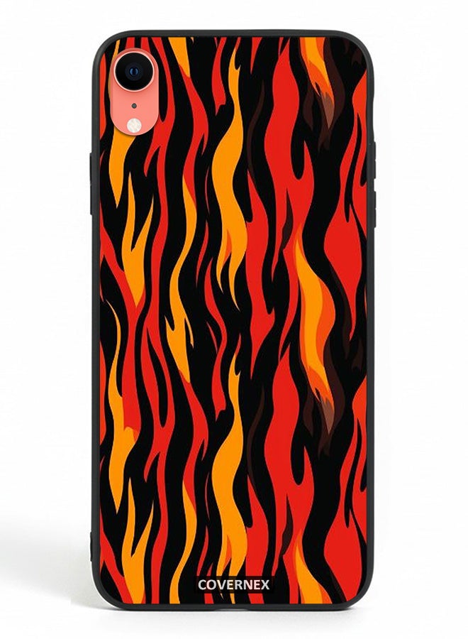 Covernex Apple iPhone XR Protective Case Cover Printed Featuring Stylized Flame Pattern - Image 2