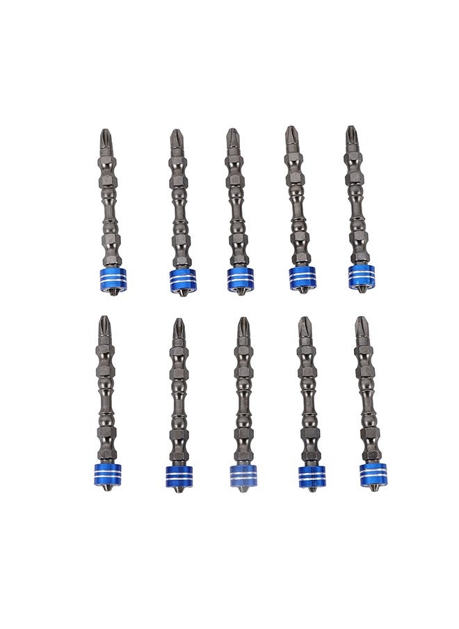LAWAZIM - Screwdriver Magnetized Bits - 10 Piece Blue - Strong Magnetic Collar for No-Slip Wood, and Construction Screws, Compatible with Electric & Cordless Drills, DIY & Professional Use - Image 1