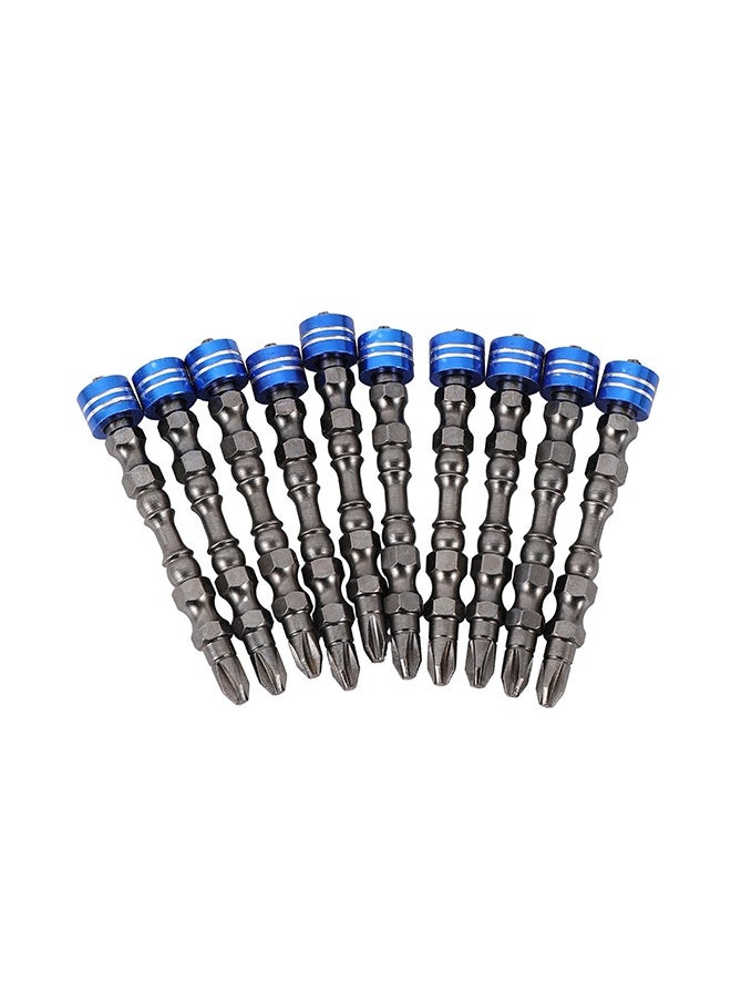 LAWAZIM - Screwdriver Magnetized Bits - 10 Piece Blue - Strong Magnetic Collar for No-Slip Wood, and Construction Screws, Compatible with Electric & Cordless Drills, DIY & Professional Use - Image 1