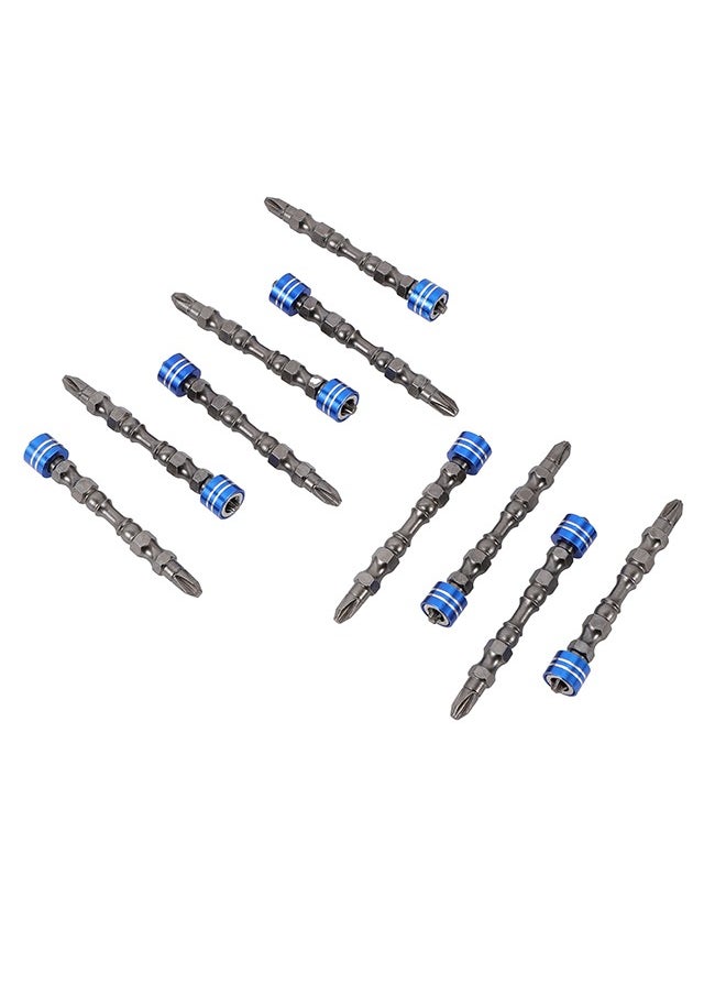 LAWAZIM - Screwdriver Magnetized Bits - 10 Piece Blue - Strong Magnetic Collar for No-Slip Wood, and Construction Screws, Compatible with Electric & Cordless Drills, DIY & Professional Use - Image 1