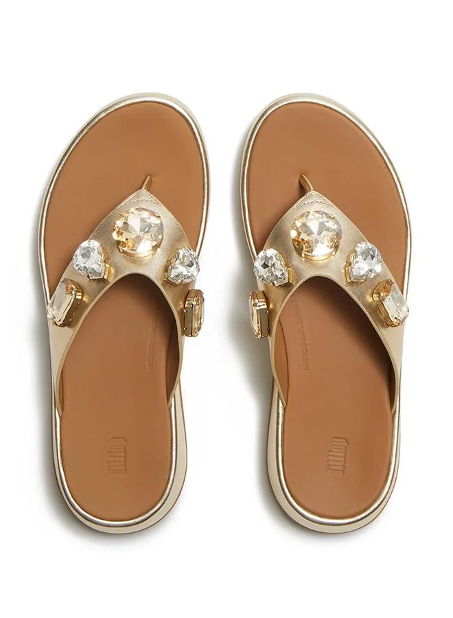 Fitflop F-MODE ULTRA-JEWEL LEATHER TOE-POST SANDALS