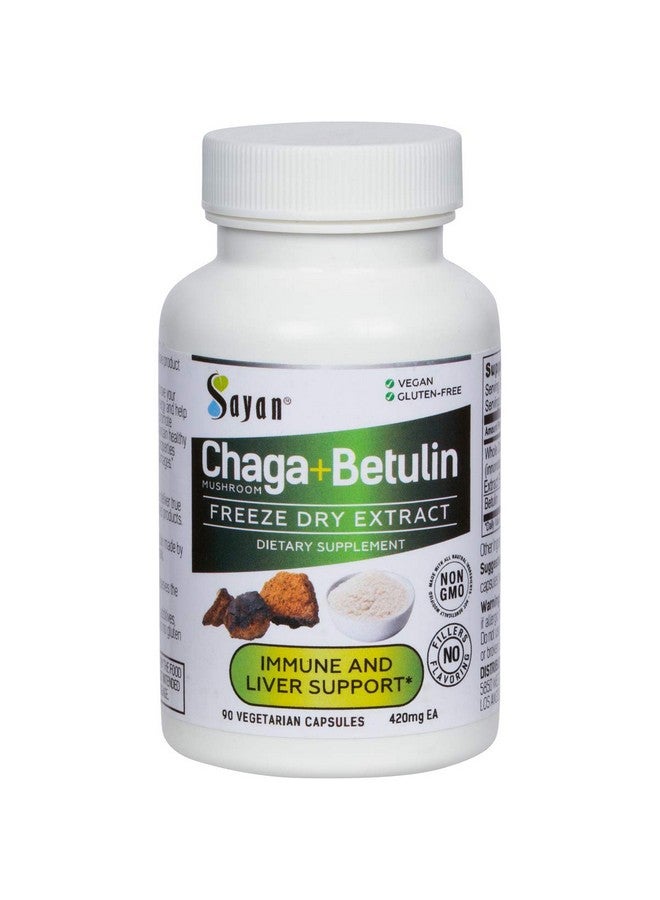 sayan Siberian Immunity Boosting Supplement Chaga Mushroom Extract Powder With Betulin Extract 90 Vegetarian Capsules 420Mg Each - Image 1