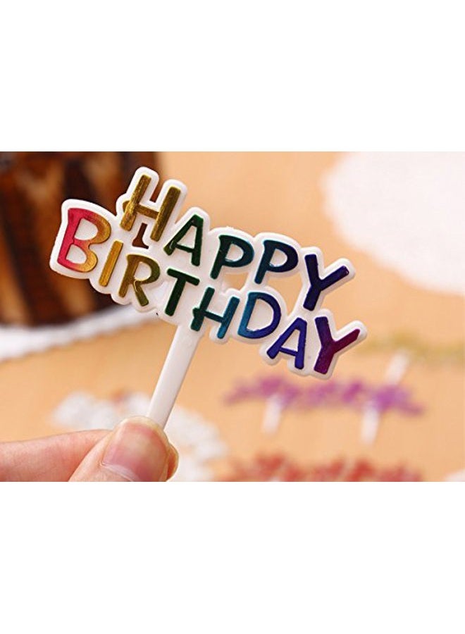 Warmtree Warm party Colourful Happy Birthday Cupcake Picks Cake Toppers,Pack of 50 - Image 2