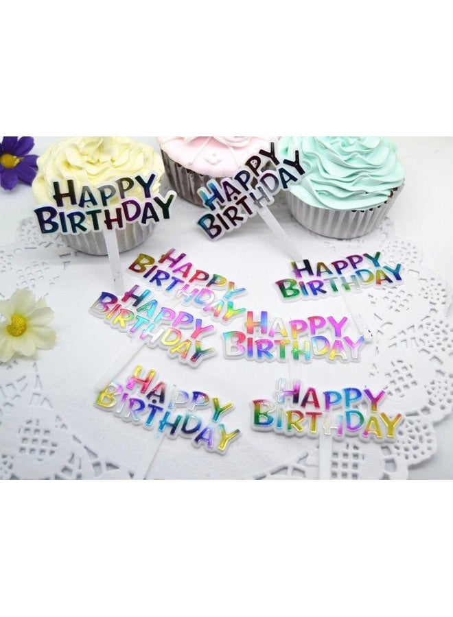 Warmtree Warm party Colourful Happy Birthday Cupcake Picks Cake Toppers,Pack of 50 - Image 5