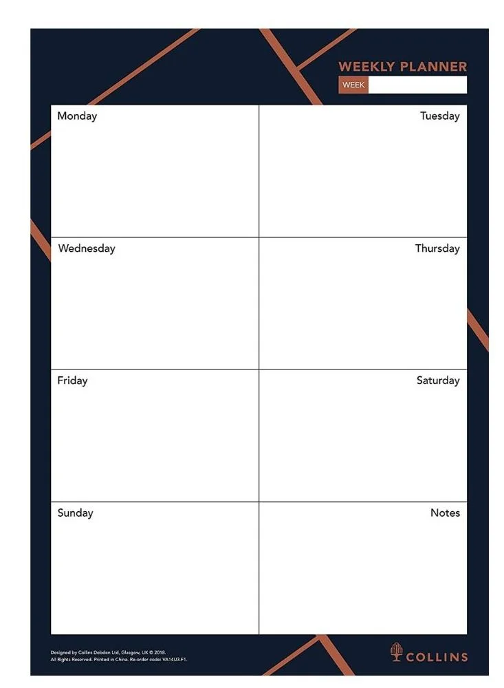 Collins Collins A4 Vanguard Weekly Planner