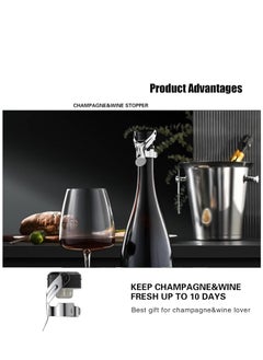 KASTWAVE Champagne Wine Bottle Stoppers Stainless Steel with Food Grade Silicone, Leak Proof Keep Fresh Reusable Saver, Cork Suitable for Wine, Champagne, Cava, Prosecco and Sparkling 6 Pack Silver  - Image 4