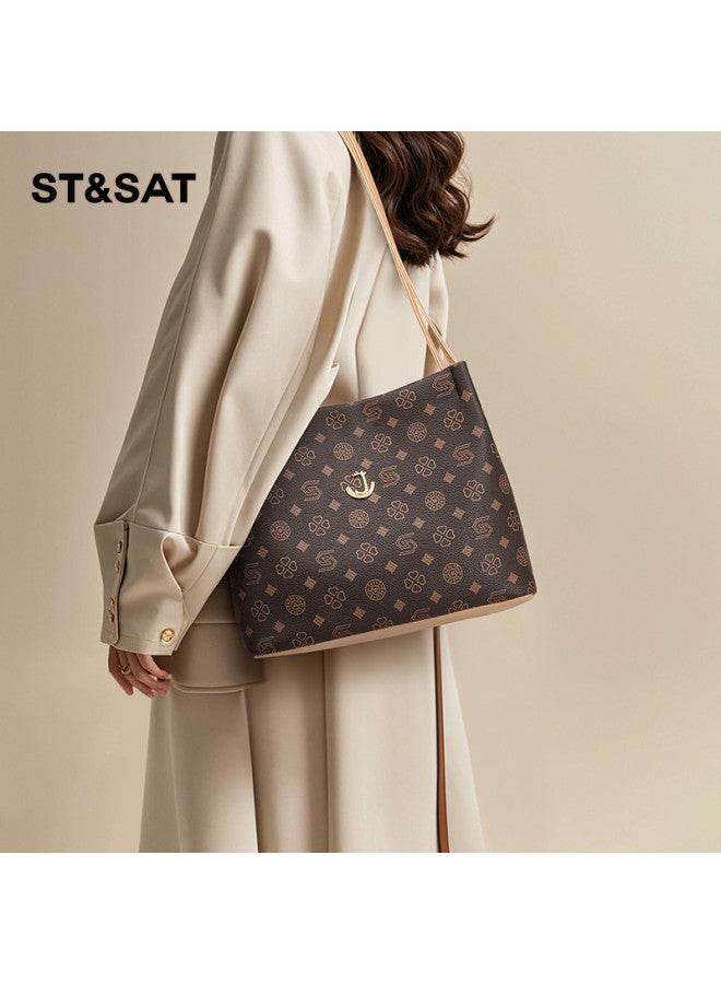 St&Sat Women's Tote Bag Large Capacity Shoulder Bag Versatile Handbag Bucket Bag Women's Bag - Image 2