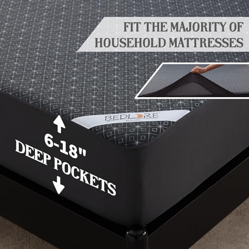BEDLORE King Mattress Protector, Waterproof Noiseless Mattress Cover with Deep Pocket for 6-18 inches Mattress, Soft Breathable Mattress Pad Machine Washable (Dark Gray) - Image 5