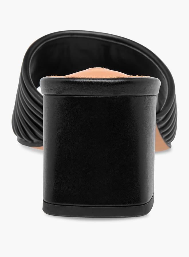 ELLE Women's Logo Accent Slip-On Sandals with Block Heels - Image 5