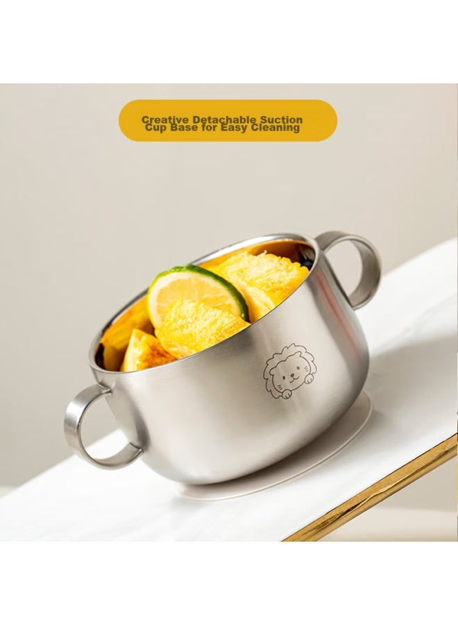 Cookss Baby Food Bowl, Newborn Grinding Bowl, 316 Stainless Steel Baby Suction Cup Bowl, For Eating Rice Powder And Feeding Water, Tableware - Image 4