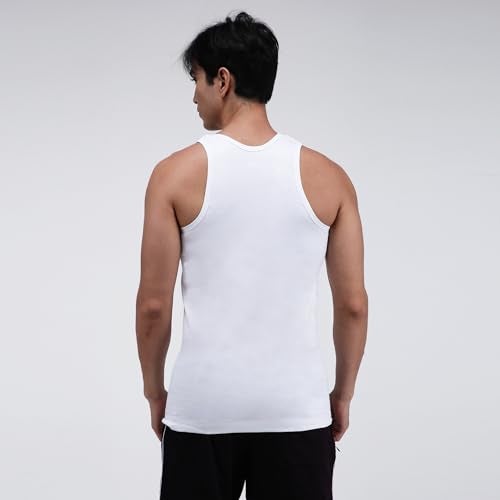 Amul Comfy Men’s Vest | 100% Cotton Single Jersey Fabric | U Neck Sleeveless Innerwear | Ultra Soft Hand Feel | Seamless Body | Superior Comfort | Color May Vary | (Pack of 5) White - Image 3